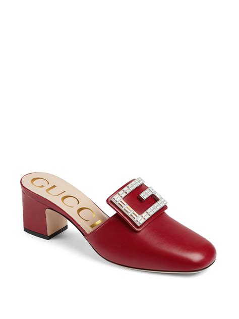 red gucci mules